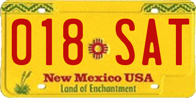 NM license plate 018SAT