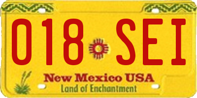NM license plate 018SEI