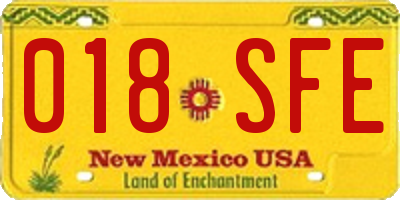 NM license plate 018SFE