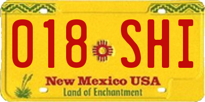 NM license plate 018SHI