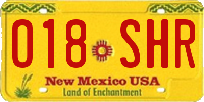 NM license plate 018SHR
