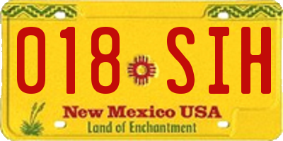 NM license plate 018SIH