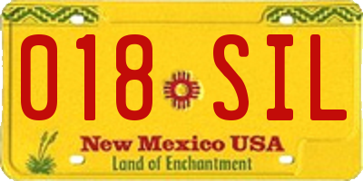 NM license plate 018SIL