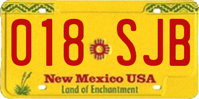 NM license plate 018SJB