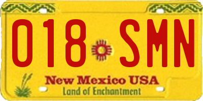 NM license plate 018SMN