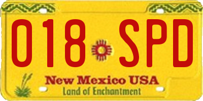 NM license plate 018SPD