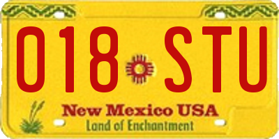 NM license plate 018STU