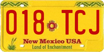 NM license plate 018TCJ