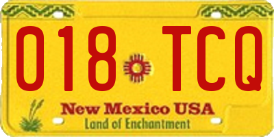 NM license plate 018TCQ