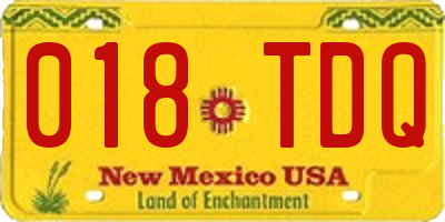 NM license plate 018TDQ