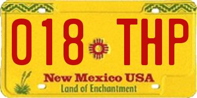 NM license plate 018THP