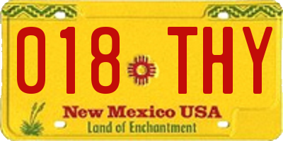 NM license plate 018THY