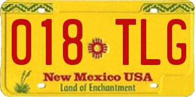 NM license plate 018TLG