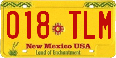 NM license plate 018TLM