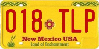NM license plate 018TLP