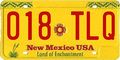 NM license plate 018TLQ