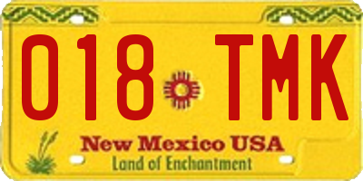 NM license plate 018TMK