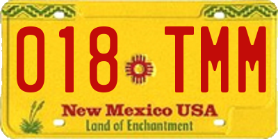 NM license plate 018TMM