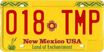 NM license plate 018TMP