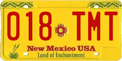 NM license plate 018TMT