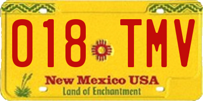 NM license plate 018TMV
