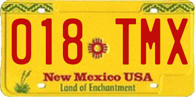 NM license plate 018TMX