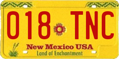 NM license plate 018TNC