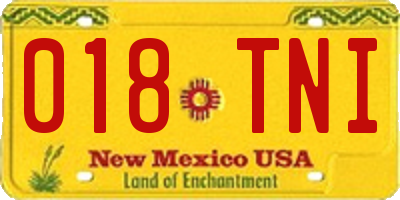 NM license plate 018TNI
