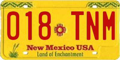 NM license plate 018TNM