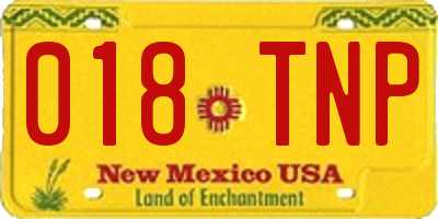 NM license plate 018TNP