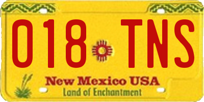 NM license plate 018TNS
