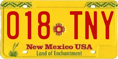 NM license plate 018TNY