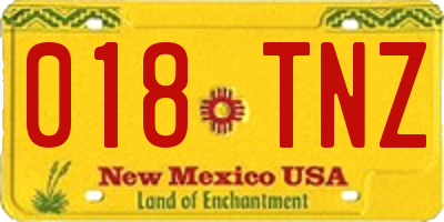 NM license plate 018TNZ