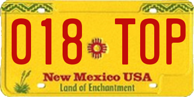 NM license plate 018TOP