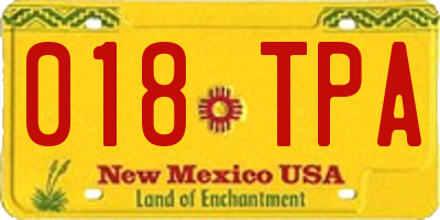 NM license plate 018TPA