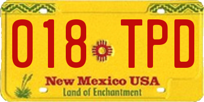 NM license plate 018TPD