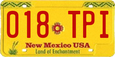 NM license plate 018TPI
