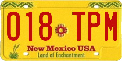 NM license plate 018TPM