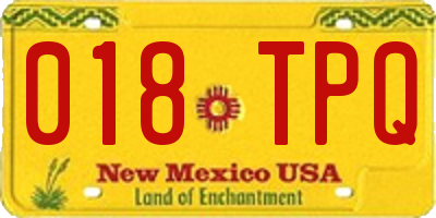 NM license plate 018TPQ
