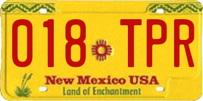 NM license plate 018TPR