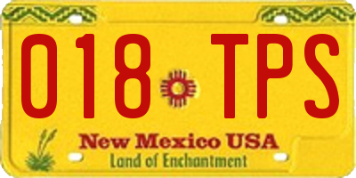 NM license plate 018TPS