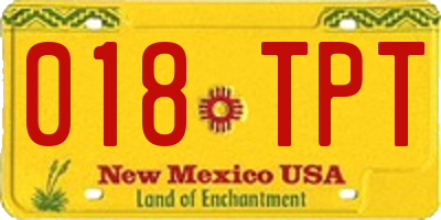 NM license plate 018TPT