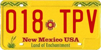NM license plate 018TPV