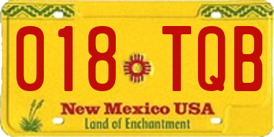 NM license plate 018TQB