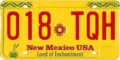 NM license plate 018TQH