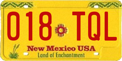 NM license plate 018TQL