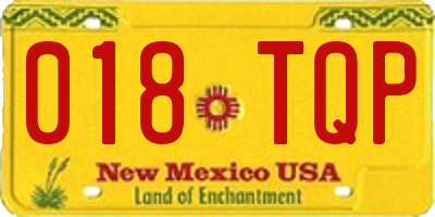 NM license plate 018TQP