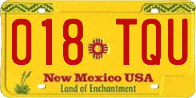 NM license plate 018TQU