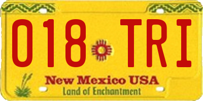 NM license plate 018TRI