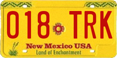 NM license plate 018TRK